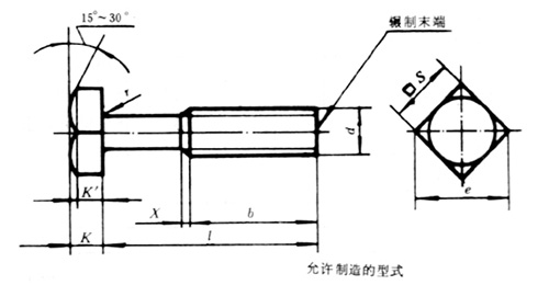 GB 8-88方头螺栓 C级