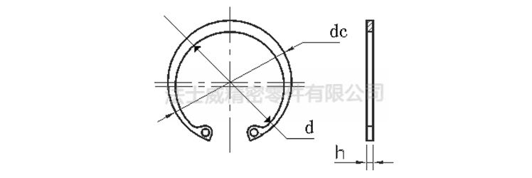 GB893.1孔卡孔用挡圈 碳钢发黑C型孔用卡簧7_规格