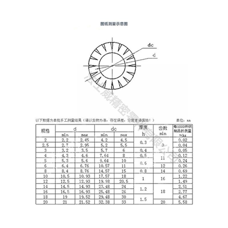 GB862.2外锯齿垫圈 碳钢锁紧垫片8